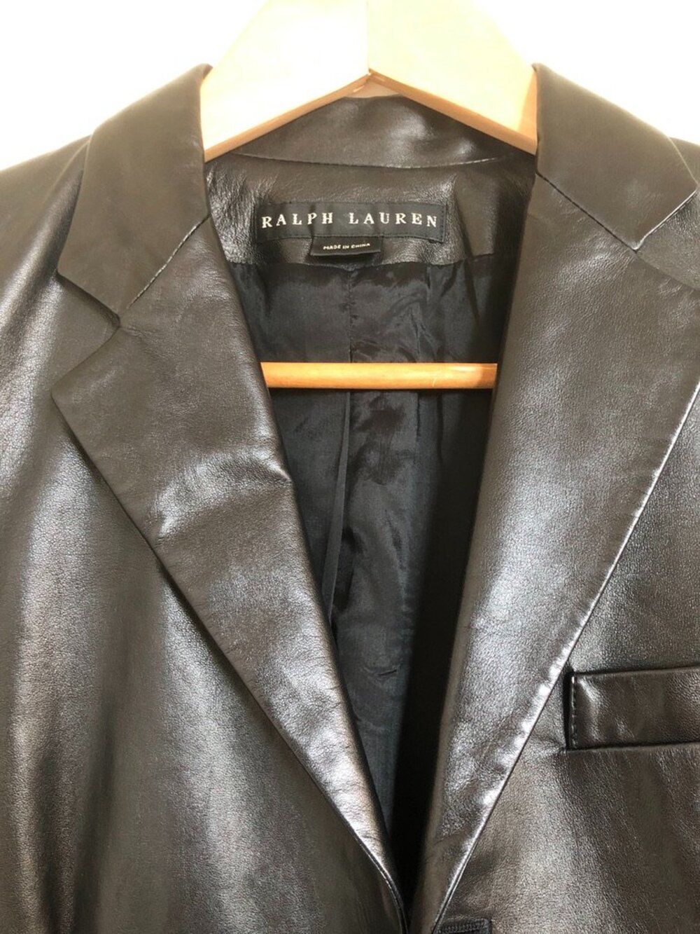 Ralph Lauren Lambskin Leather Blazer - Picture 2 of 9